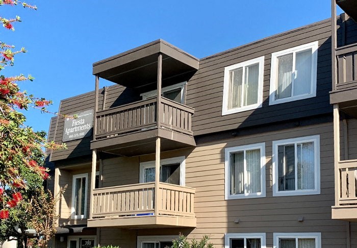 Fiesta apartments with windows and balconies
