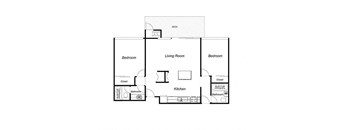 2 Bedroom 2 Bath Home floor plan for Arastradero West Apartments 