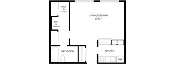 a blueprint of a floor plan of a bathroom and a bedroom
