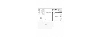 our floor plan with bedrooms and a living room