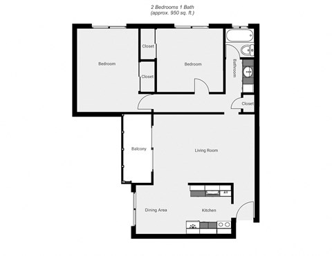 a floor plan of a unit with a bedroom and a living room