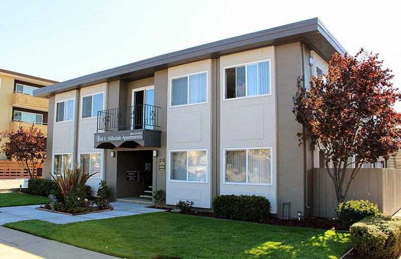 a building with a lawn in front of it