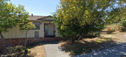 A house with a tree in front of it.