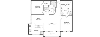 A black and white image of a floor plan for a house.
