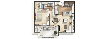A1 Floor Plan at The James on South First, Austin, 78748