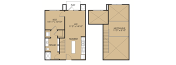 A floor plan of a house with a living room, bedrooms, and bathrooms.