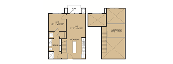 A floor plan of a house with labeled rooms such as "REST," "LIVE," and "SPLASH.".