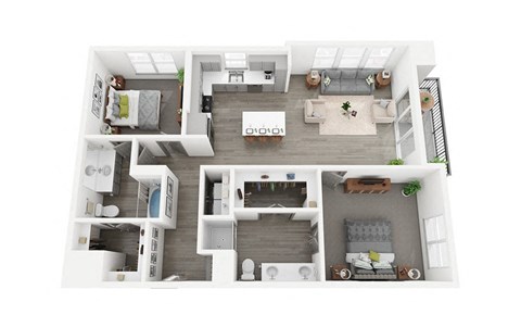 B2 Floor Plan at The Haywood Apartments, Texas