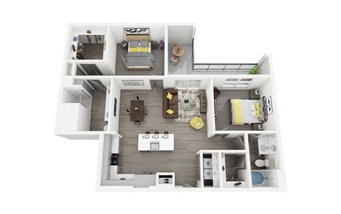 B3 Floor Plan at The Haywood Apartments, Texas, 78748