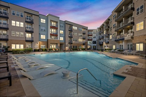 Twilight Pool at Bridge at Henley, Texas