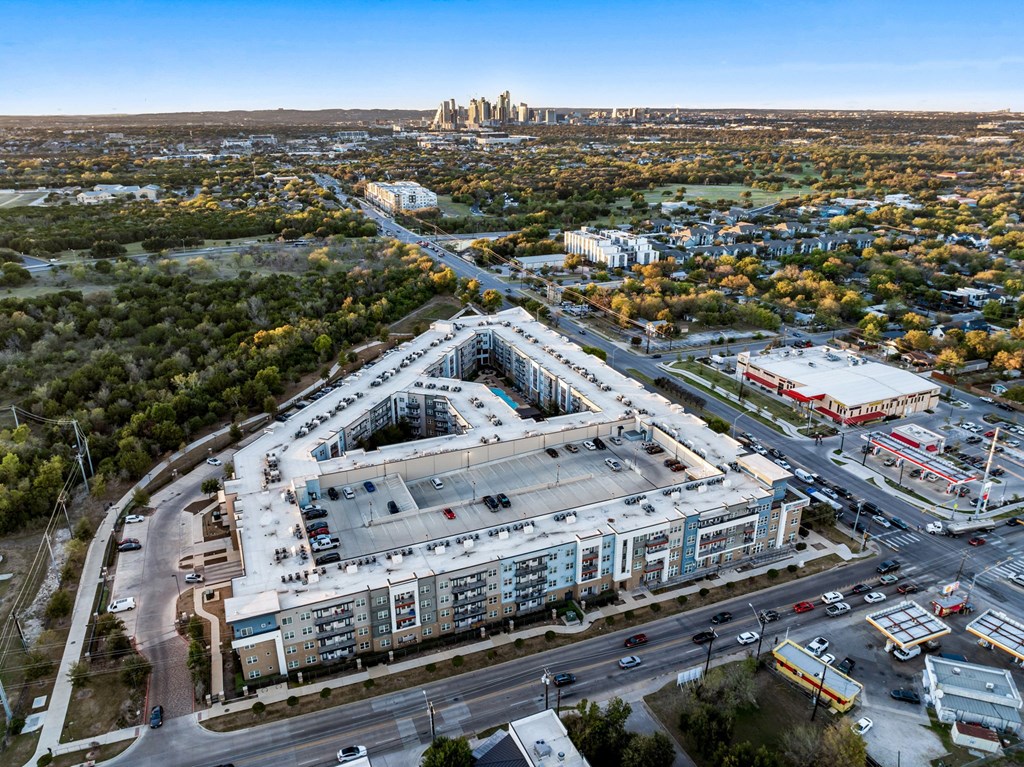 Drone View at Bridge at Henley, Austin, Texas