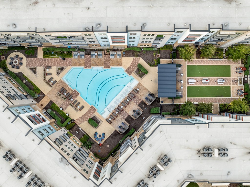 Aerial Pool View at Bridge at Henley, Texas