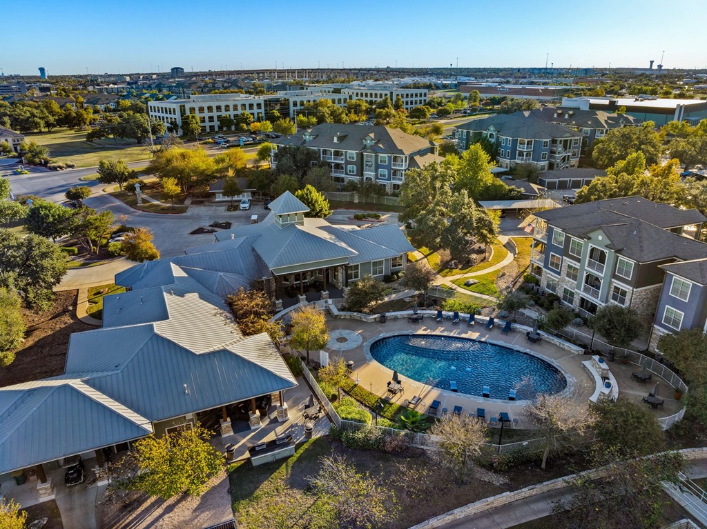 Drone Community View at Bridge at Indigo, Austin, TX, 78717