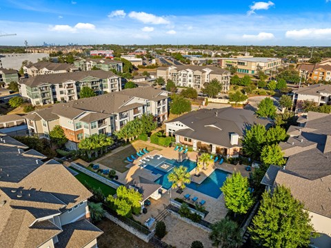 Drone View Of Community at Bridge at Southpark Meadows, Austin, TX