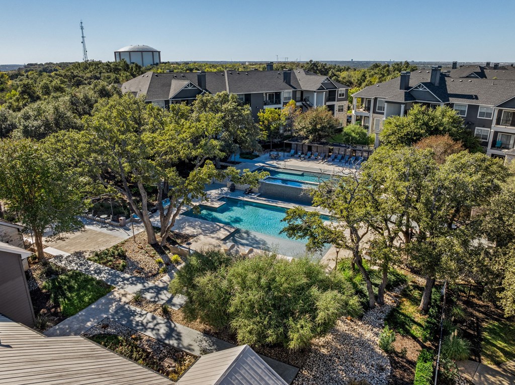 Aerial Pool View at Preserve at Rolling Oaks, Texas
