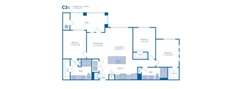 C2s Floor Plan at Bridge at Southpark Meadows, Austin, TX, 78748
