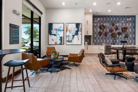 Community Clubroom at The Haywood Apartments, Austin, TX