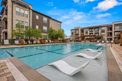 Relaxing Pool at The Haywood Apartments, Texas