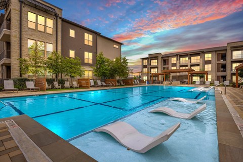 Pool View at The Haywood Apartments, Texas