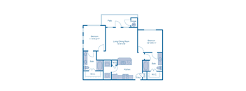 B2n Floor Plan at Bridge at Southpark Meadows, Austin, Texas