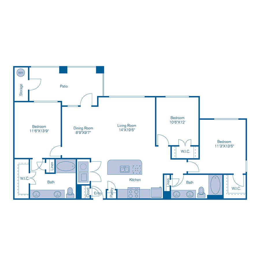 C2n Floor Plan at Bridge at Southpark Meadows, Austin, TX