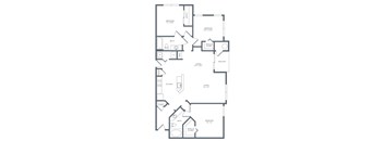 A black and white image of a floor plan for a house.