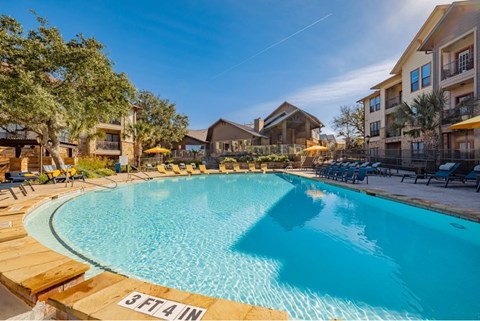 A swimming pool with the depth marked as 3ft 4in.