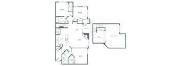 A black and white image of a floor plan for a house.