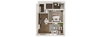1 bed 1 bath floor plan B at Livano Trinity Apartments, Tennessee, 37207