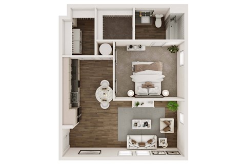 1 bed 1 bath floor plan B at Livano Trinity Apartments, Tennessee, 37207
