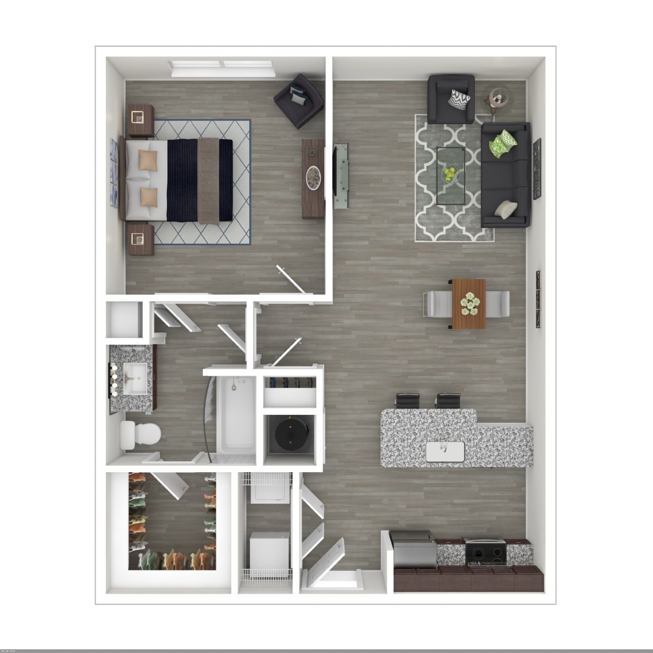 1 Bed Cullen Park Floor Plan at Caldwell, Texas
