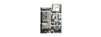 One Bed Floorplan at The Ridge at Chenal Valley Apartments, Little Rock, 72223