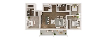 3 bed 2 bath floor plan Aat Livano Trinity Apartments, Nashville, 37207