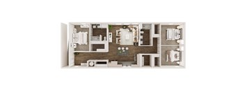 3 bed 2 bath floor plan C at Livano Trinity Apartments, Nashville