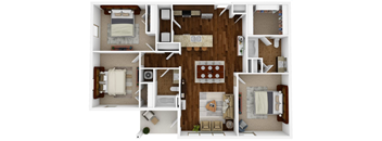 3 bedroom, 2 bathroom 1349 sq ft floorplan located at Hall Creek in Arlington, TN 38002