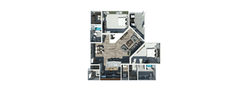 2 Bedroom Floorplan at The Ridge at Chenal Valley Apartments, Arkansas, 72223