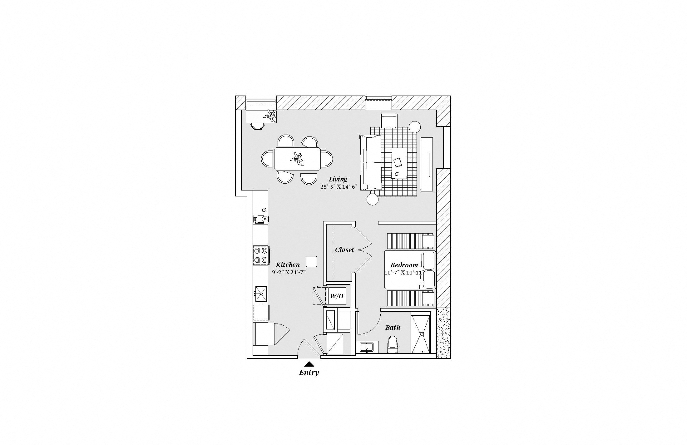 2 bed 2 bath B3 Floor Plan at 99 Front, Memphis, TN, 38103