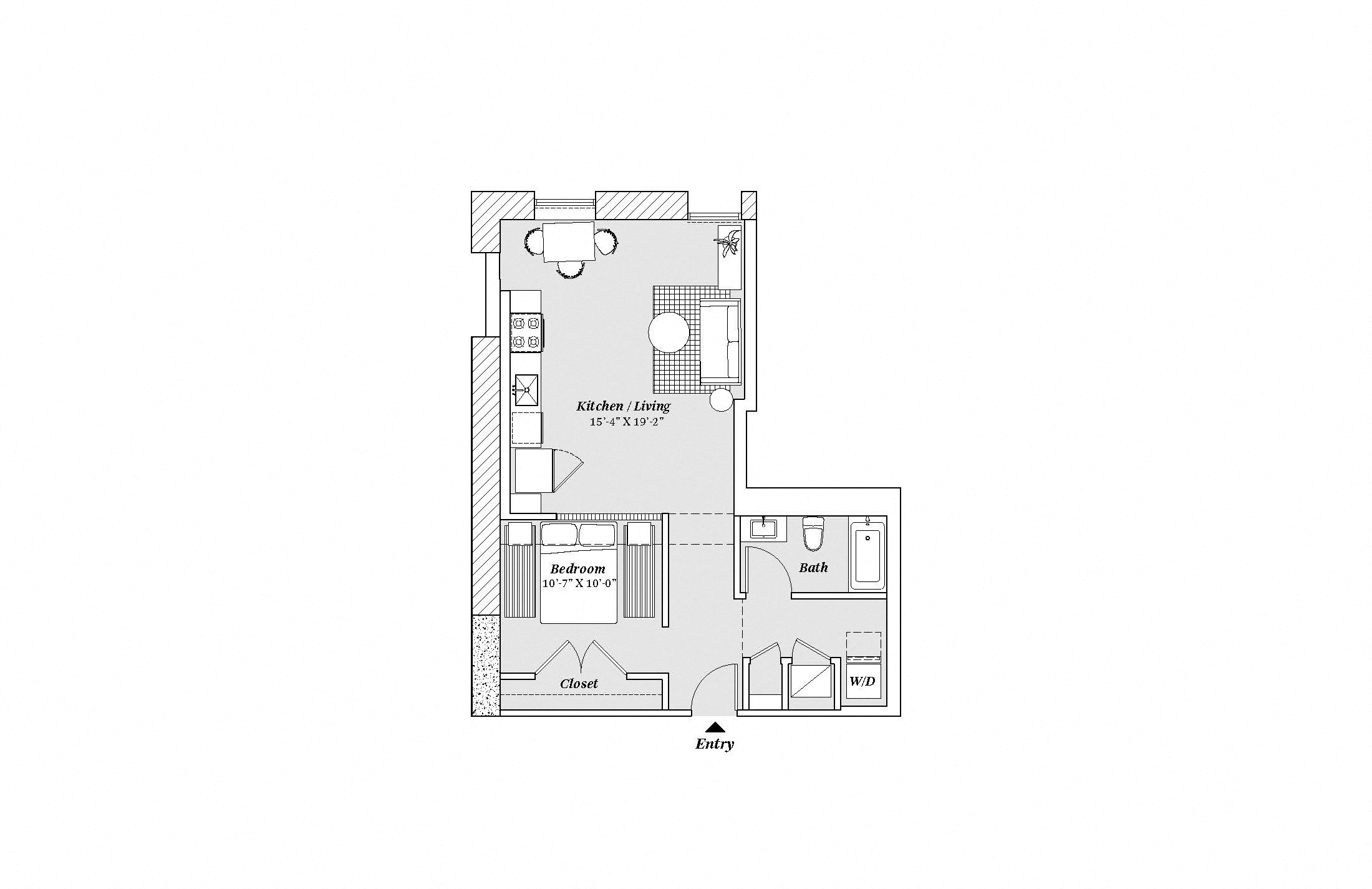 2 bed 2 bath B4 Floor Plan at 99 Front, Memphis, 38103
