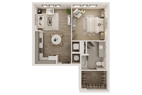a floor plan of a 1 bedroom apartment at Livano Grand National, Orlando, FL