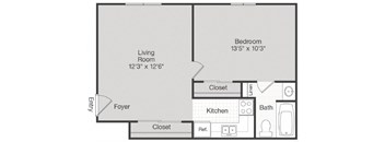 A2 Floorplan at The Waters at Chenal Apartments, Little Rock, AR, 72211