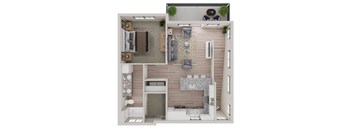 a stylized floor plan with a bedroom and a living room at Livano Avondale, Avondale, 85323