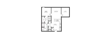A black and white image of a floor plan for a house.