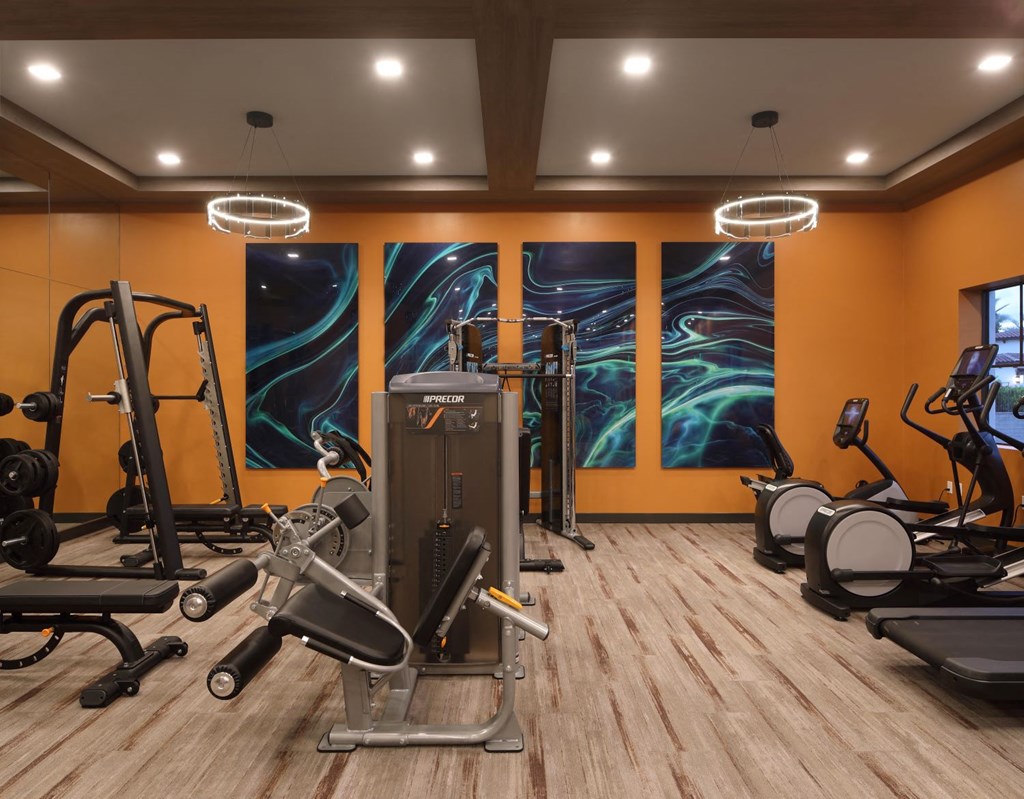 a gym with exercise equipment at Azola West Palm Beach FL