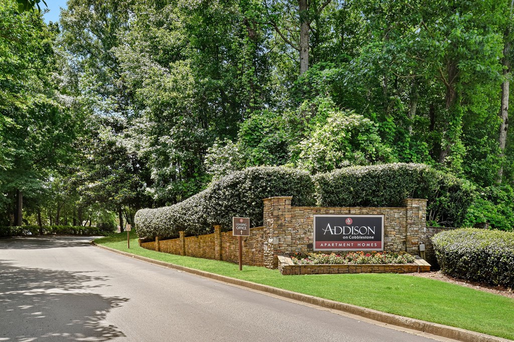 Entrance sign at Addison on Cobblestone, Fayetteville, GA
