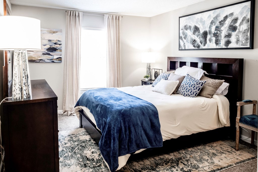 Secondary bedroom with large window located at Addison on Cobblestone located in Fayetteville, GA 30215