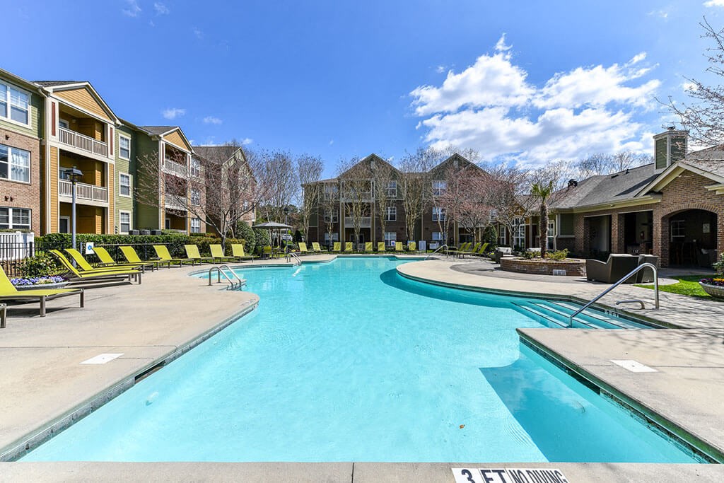 Enjoy one of our two sparkling swimming pools with more than enough lat Alden Place at South Square Apartments, Durham