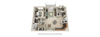 Habersham 1 bed 1 bath floor plan  at Ansley Town Center, Evans, 30809