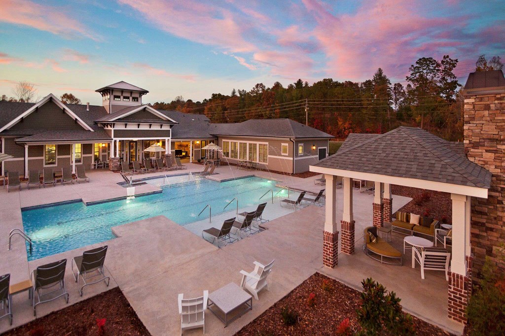 Aerial View Of Pool at Ansley at Roberts Lake, North Carolina, 28704