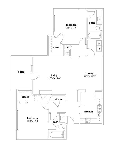 B2 Floor Plan at Appling Lakes, Cordova