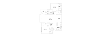 B4 1312 square feet 2 bedroom 2 bathroom floor plan Appling Lakes